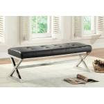 Rory X-Base Bench - Black Bonded Leather